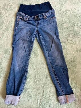 GAP Women's Boyfriend Jeans in Blue with Navy Waistband
